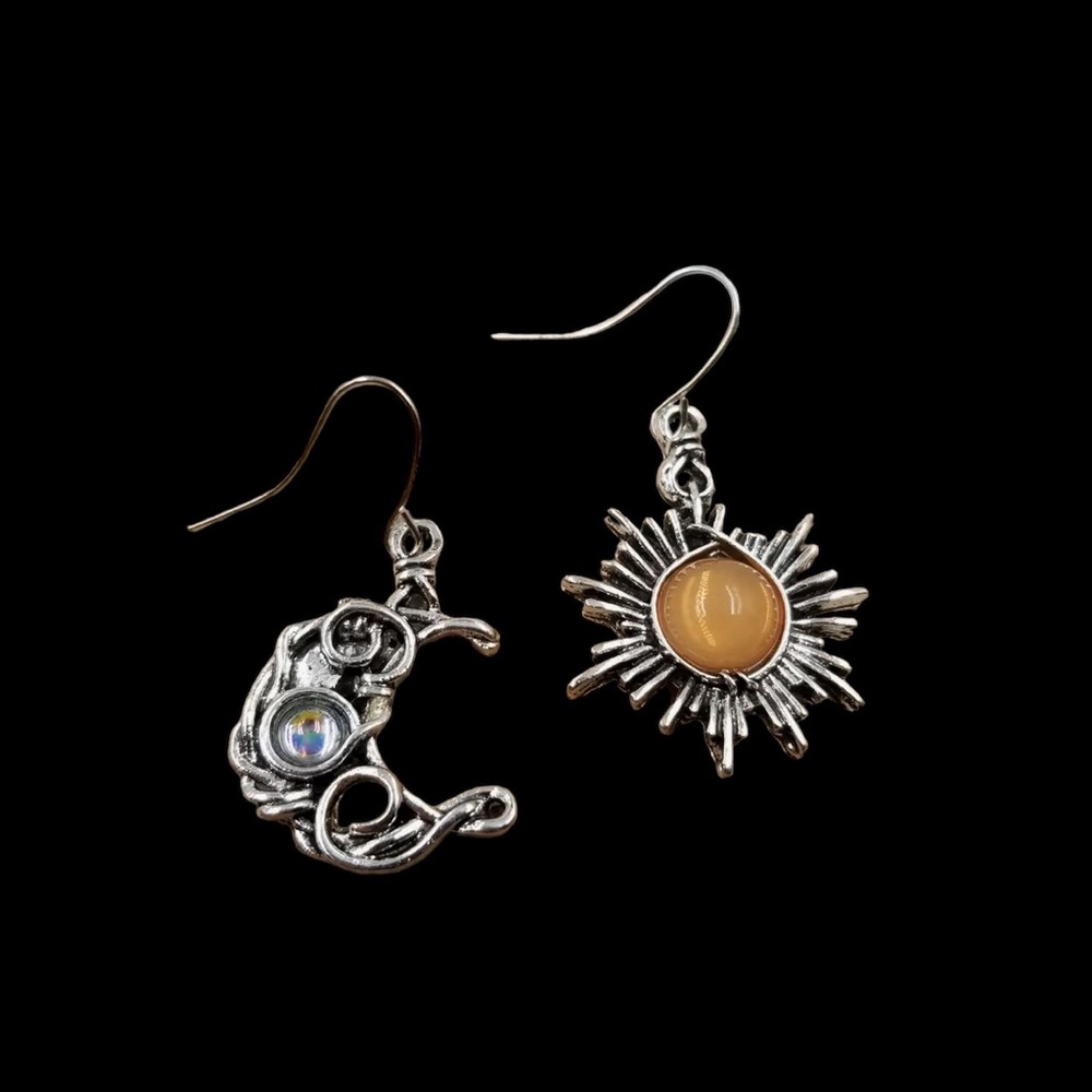 Sun/Moon Gemstone Earrings